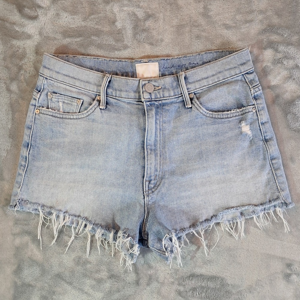MOTHER Denim Womens Size 28 The Miranda High Waist Cut Off Shorts Light Wash